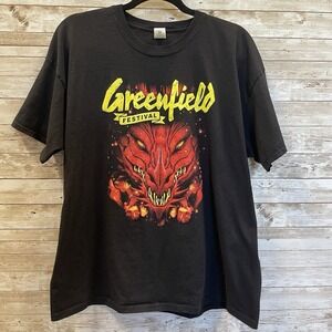 Greenfield Rock Music Festival 2022 Mens XL Band T-Shirt Black KORN RISE AGAINST